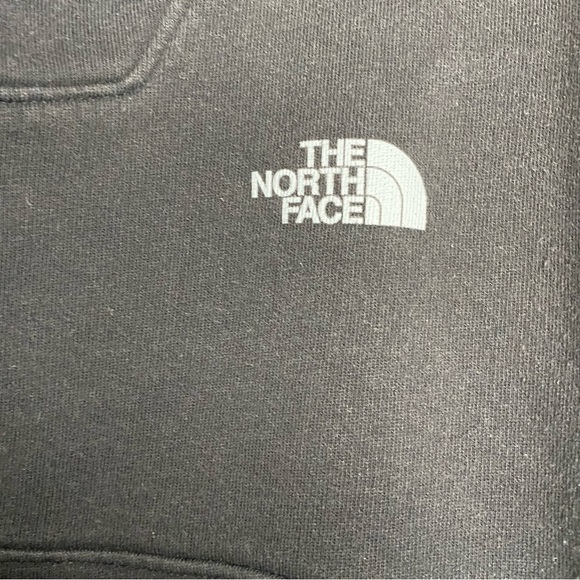 The North Face Men's Sz Large 1/4 Zip Pullover Logo Black Hoodie Sweatshirt - Picture 5 of 10
